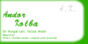 andor kolba business card